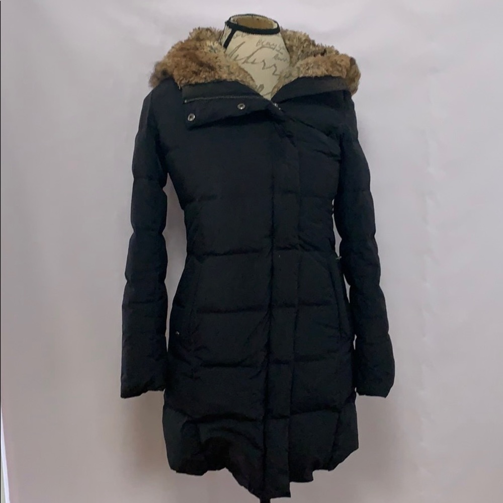 COLE HANN COAT FAUX FUR HOOD LINING PUFFER SIZE S